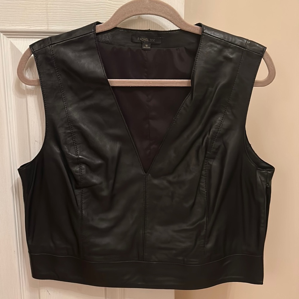 Rachel Zoe leather crop vest